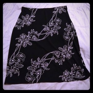 Black and White floral skirt